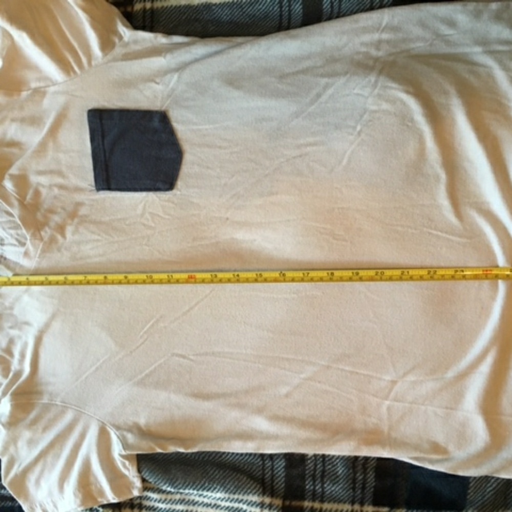 White t shirt blue pocket